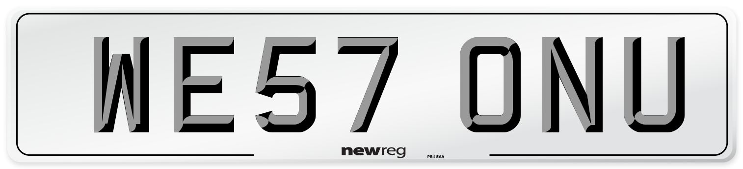 WE57 ONU Number Plate from New Reg